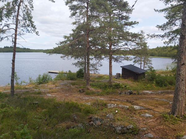 Vy ner mot vindskyddet och bryggan